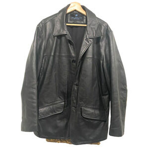 Reaction Kennett Cole - men's Large black genuine leather jacket /overcoat /coat